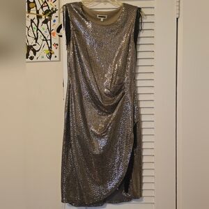 Elegant Silver Sequin Dress